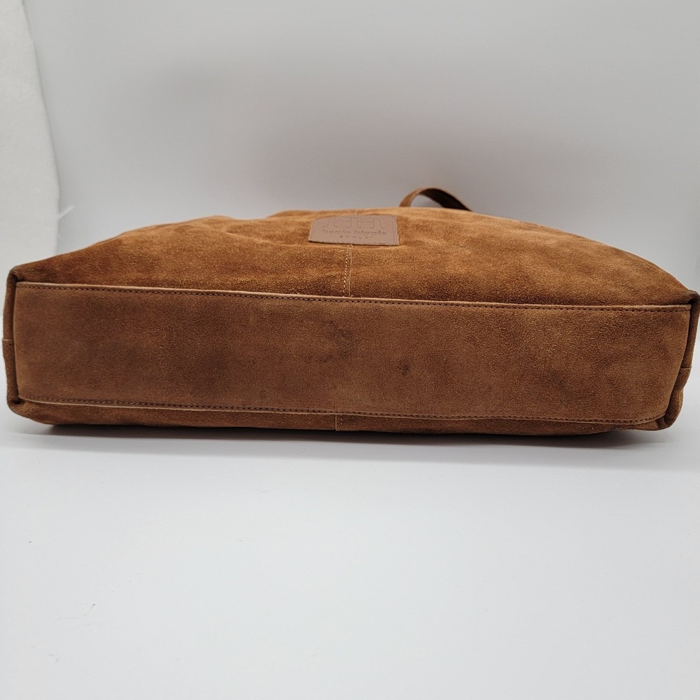 Haute Hippie Brown Suede Leather Tote Shoulder Bag Large Boho Shopper Purse - Picture 13 of 16